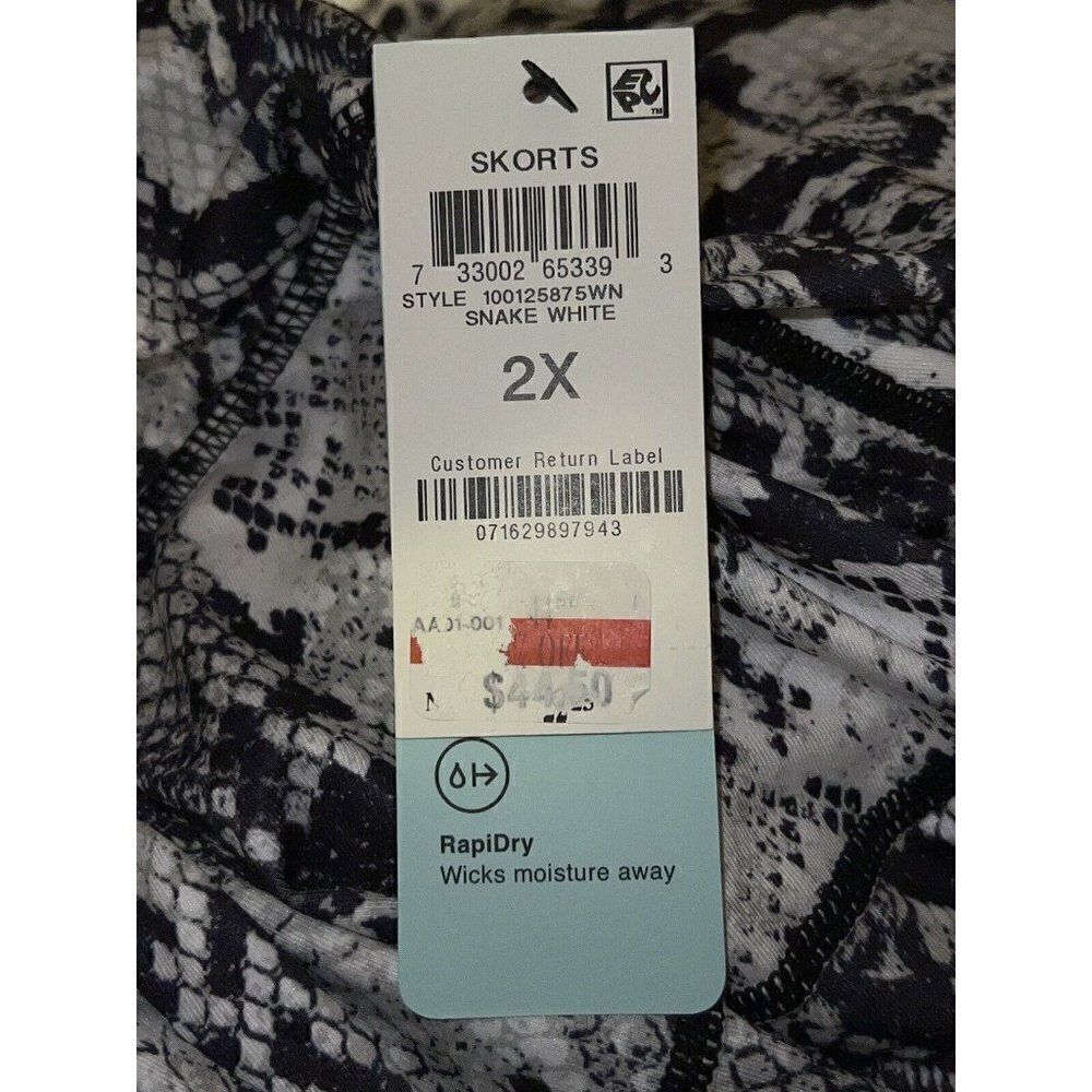 ID Ideology White Black Snake Print Tiered Skort Plus Size 2X NWT - Picture 7 of 8
